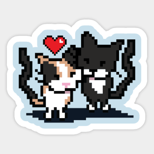 Pixel Cat Love Sticker